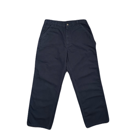 Carhartt Single Knee Carpenter Pants 34x32 Blue Dungarees B11MDT Work 36x30 - Picture 2 of 6